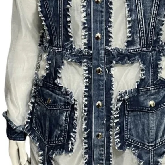 Adore Blue and White Denim Dress Perfect for that Country Gal - Picture 2 of 9